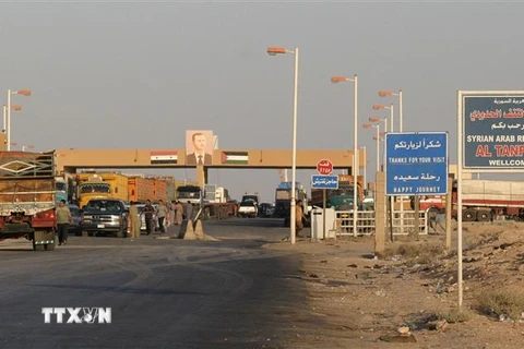 Một trạm kiểm soát ở Al-Tanf, biên giới giữa Syria và Iraq. (Ảnh: AFP/TTXVN) 