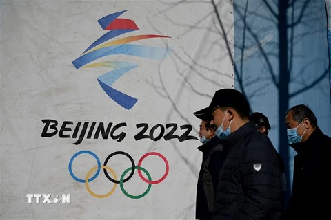 Biểu tượng Olympic mùa Đông 2022 tại Bắc Kinh, Trung Quốc, ngày 1/12/2021. (Ảnh: AFP/TTXVN) 