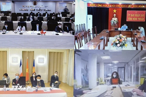 Quang cảnh kỳ họp Đối thoại cấp cao kinh tế Việt Nam-Pháp lần thứ 7 đã được tổ chức trực tuyến ngày 20/1. (Ảnh: Nguyễn Thu Hà/TTXVN) 