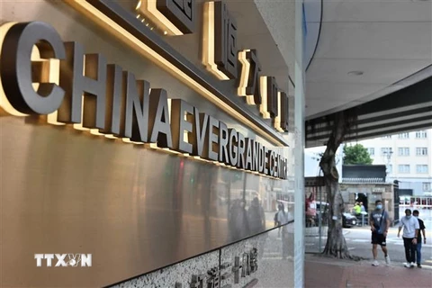 Văn phòng của tập đoàn bất động sản Evergrande tại Hong Kong, Trung Quốc. (Ảnh: AFP/TTXVN) 