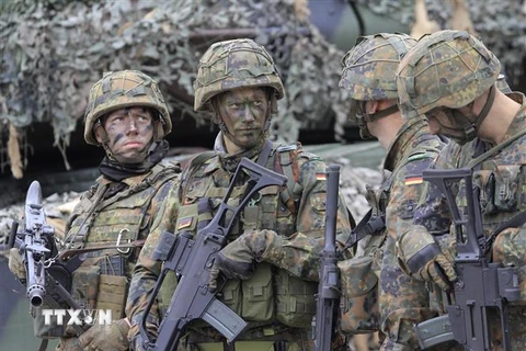 Binh sỹ Đức trong lực lượng Tổ chức Hiệp ước Bắc Đại Tây Dương (NATO). (Ảnh: AFP/TTXVN) 