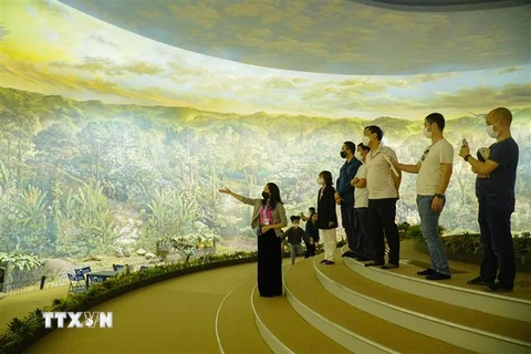 Bức tranh Panorama chiến dịch Điện Biên Phủ dự kiến sẽ chính thức mở cửa đón khách vào đầu tháng 3/2022. (Ảnh: Xuân Tư/TTXVN) 