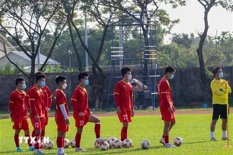 Một buổi tập luyện của các cầu thủ U23 Việt Nam. (Ảnh: TTXVN/phát) 