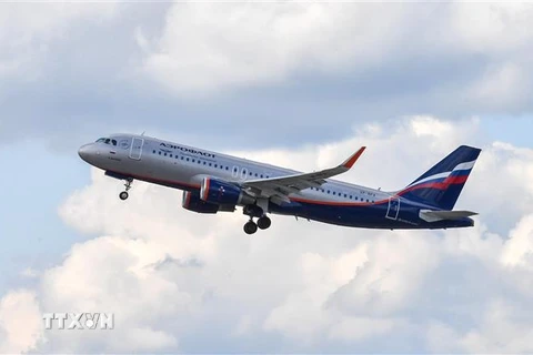 Máy bay của hãng hàng không Aeroflot cất cánh tại sân bay Sheremetyevo, ngoại ô Moskva, Nga. (Ảnh: AFP/TTXVN) 
