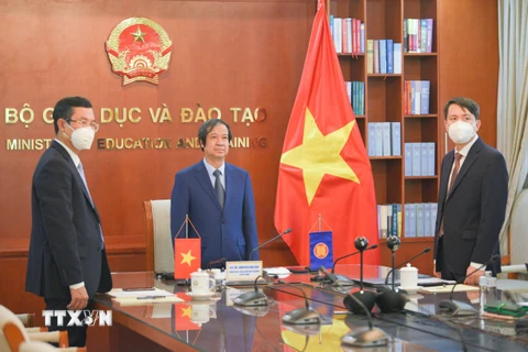 Bộ Giáo dục và Đào tạo Việt Nam chính thức tiếp nhận nhiệm vụ Chủ tịch kênh giáo dục ASEAN nhiệm kỳ 2022 và 2023. (Ảnh: TTXVN phát) 