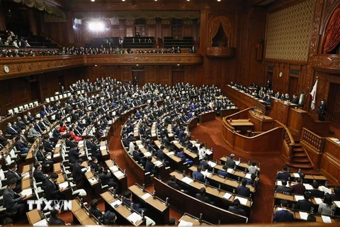 Toàn cảnh một phiên họp của Quốc hội Nhật Bản ở Tokyo. (Ảnh: Kyodo/TTXVN) 