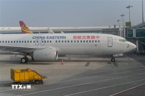 Máy bay Boeing 737-800 đỗ tại sân bay quốc tế ở Vũ Hán, tỉnh Hồ Bắc, miền Trung Trung Quốc. (Ảnh: AFP/TTXVN) 