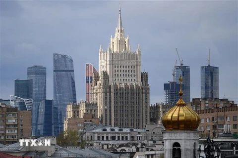 Tòa nhà trụ sở Bộ Ngoại giao Nga ở thủ đô Moskva. (Ảnh: AFP/TTXVN) 