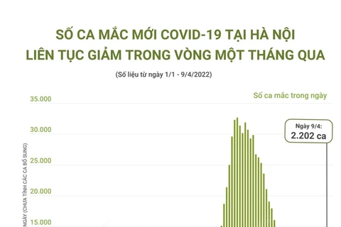[Infographics] Số ca mắc mới COVID-19 tại Hà Nội liên tục giảm