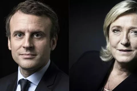Ông Emmanuel Macron và đối thủ truyền kiếp Marine Le Pen. (Nguồn: AFP) 