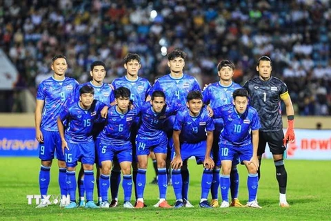 Các cầu thủ của U23 Thái Lan. (Ảnh: Tuấn Anh/TTXVN) 