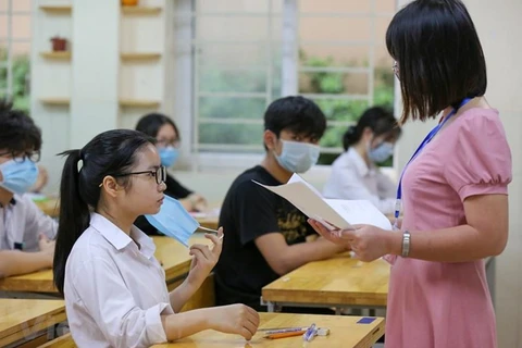 Học sinh một trường trung học tại Hà Nội. (Ảnh: Minh Sơn/Vietnam+) 