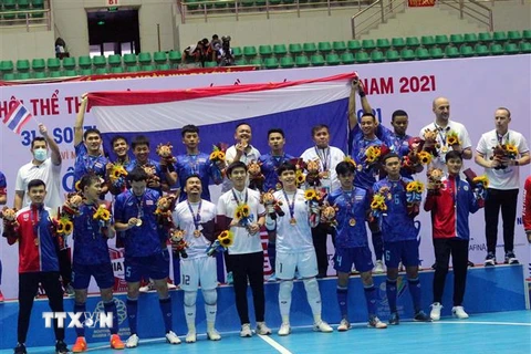 Đội tuyển futsal nam Thái Lan 5 lần liên tiếp đoạt huy chương Vàng tại các kỳ SEA Games. (Ảnh: Đại Nghĩa/TTXVN) 