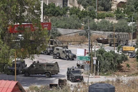 Lực lượng an ninh Israel hoạt động ở thành phố Jenin, Bờ Tây. (Nguồn: AFP) 
