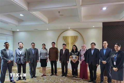 Đại diện thường trực của các nước ASEAN tham dự Cuộc họp lần thứ 67 của Nhóm đặc trách Sáng kiến liên kết ASEAN (IAI) tại trụ sở Ban thư ký ASEAN ở Jakarta, Indonesia. (Ảnh: TTXVN phát) 
