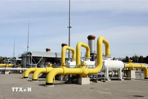 Đường ống dẫn khí đốt liên kết Ba Lan-Litva (GIPL) tại Jauniunai (Litva) ngày 5/5/2022. (Ảnh: AFP/TTXVN) 