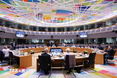 Toàn cảnh hội nghị thượng đỉnh EU tại Brussels, Bỉ, ngày 23/6/2022. (Ảnh: THX/TTXVN) 