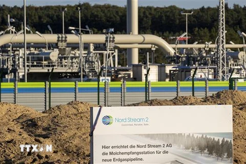 Đường ống dẫn khí đốt thuộc dự án Dòng chảy phương Bắc 2 tại Lubmin, Đức, ngày 7/9/2020. (Ảnh: AFP/TTXVN) 