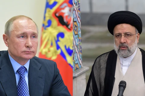 Tổng thống Iran Ebrahim Raisi (phải) và người đồng cấp Nga Vladimir Putin. (Nguồn: news.cn) 