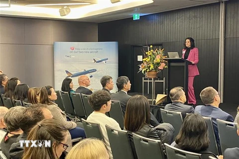 Bà Vanessa Rengger, Giám đốc Quản lý thị trường Australia của Tập đoàn TMG, phát biểu tại Hội nghị Rediscover Vietnam. (Ảnh: Nguyễn Minh/TTXVN) 