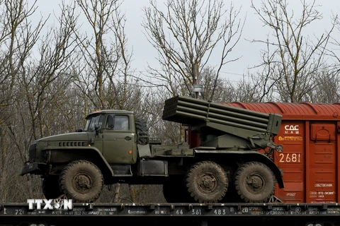 Xe quân sự của Nga. (Ảnh: AFP/TTXVN) 
