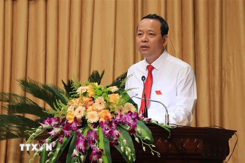 Chủ tịch Hội đồng Nhân dân tỉnh Bắc Ninh Nguyễn Quốc Chung. (Ảnh: Thanh Thương/TTXVN) 