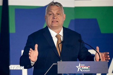 Thủ tướng Hungary Viktor Orban phát biểu tại một hội nghị ở Budapest ngày 19/5/2022. (Ảnh: AFP/TTXVN) 