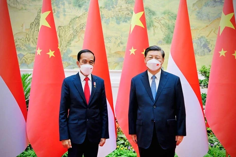 Chủ tịch Trung Quốc Tập Cận Bình (phải) và Tổng thống Indonesia Joko Widodo. (Nguồn: Reuters) 