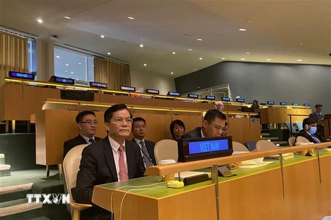 Thứ trưởng Bộ Ngoại giao Hà Kim Ngọc tham dự Hội nghị kiểm điểm lần thứ 10 Hiệp ước Không phổ biến vũ khí hạt nhân. (Ảnh: TTXVN) 