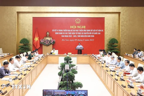 Thủ tướng Phạm Minh Chính phát biểu khai mạc hội nghị. (Ảnh: Dương Giang/TTXVN) 