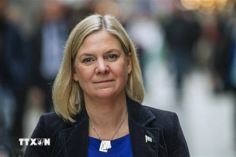 Thủ tướng Thụy Điển Magdalena Andersson. (Ảnh: AFP/TTXVN) 