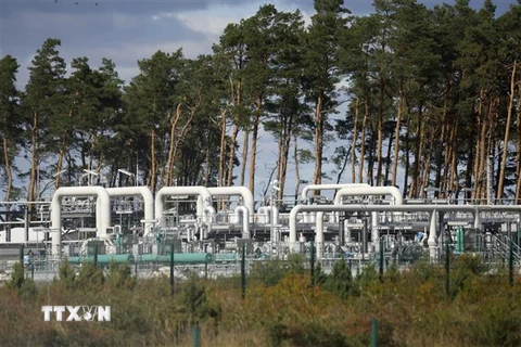 Hệ thống đường ống dẫn khí đốt Dòng chảy phương Bắc 1 tại Lubmin, Đức ngày 30/8/2022. (Ảnh: AFP/TTXVN) 