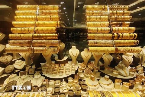 Một cửa hàng vàng ở Istanbul, Thổ Nhĩ Kỳ. (Ảnh: THX/TTXVN) 