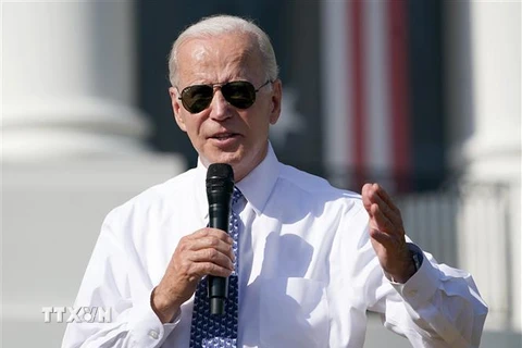 Trong ảnh: Tổng thống Mỹ Joe Biden phát biểu tại một sự kiện ở Washington, DC ngày 13/9/2022. Ảnh: AFP/TTXVN 