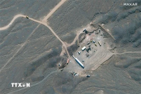 Hình ảnh vệ tinh chụp cơ sở hạt nhân Natanz, phía Nam thủ đô Tehran của Iran. (Ảnh: AFP/TTXVN) 