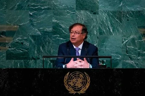 Tổng thống Colombia Gustavo Petro phát biểu tại Đại hội đồng Liên hợp quốc. 