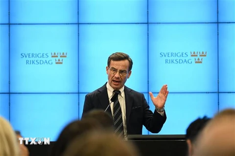 ​Tân Thủ tướng Thụy Điển Ulf Kristersson. (Ảnh: AFP/TTXVN) 