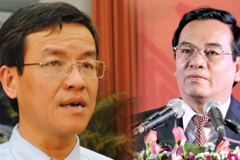 Ông Đinh Quốc Thái, cựu Chủ tịch Ủy ban Nhân Dân tỉnh Đồng Nai (bên trái) và ông Trần Đình Thành, cựu Bí thư tỉnh Đồng Nai. (Nguồn: baogiaothong.vn)