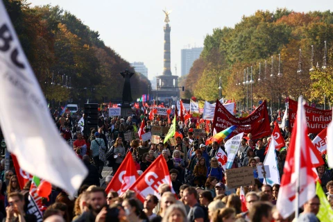 Người biểu tình ở Berlin, Đức. (Nguồn: Reuters)