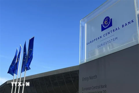 Trụ sở Ngân hàng Trung ương châu Âu (ECB) tại thành phố Frankfurt/Main, Đức. (Ảnh: Mạnh Hùng/TTXVN)