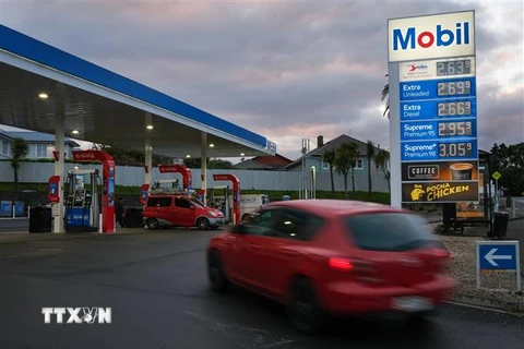 Một trạm xăng ở Auckland, New Zealand ngày 5/10/2022. (Ảnh: THX/TTXVN) 