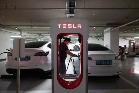 Một trạm sạc của Tesla. (Nguồn: Bloomberg)