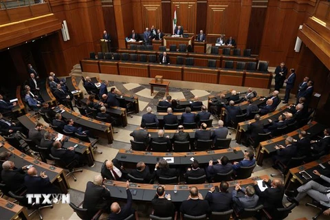 Quang cảnh phiên họp Quốc hội Liban bầu Tổng thống mới lần thứ tư, tại Beirut ngày 24/10/2022. (Ảnh: AFP/TTXVN)