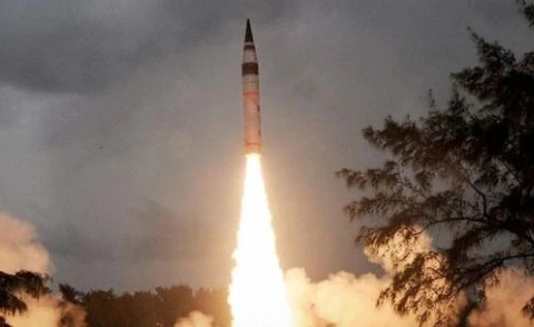 Ấn Độ thử thành công tên lửa Agni V. (Nguồn: PTI)