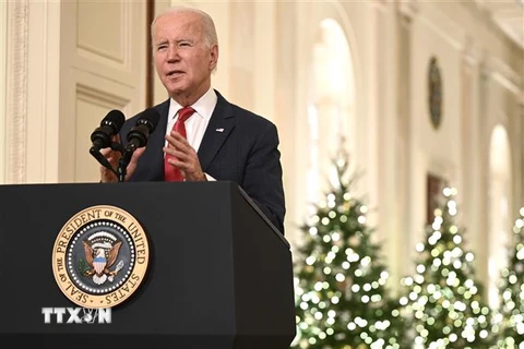 Tổng thống Joe Biden phát biểu tại Nhà Trắng. (Ảnh: AFP/TTXVN) 