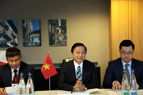 Phó Thủ tướng Chính phủ Trần Hồng Hà trong một buổi hội đàm. (Ảnh: Tố Uyên/TTXVN)