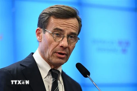 Thủ tướng Thụy Điển Ulf Kristersson. (Ảnh: AFP/TTXVN)