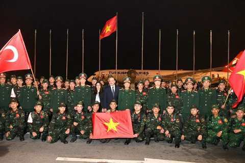 Đoàn Quân đội Nhân dân Việt Nam sẵn sàng lên đường tới thực hiện nhiệm vụ tại Thổ Nhĩ Kỳ. (Nguồn: QPVN)