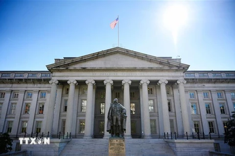 Trụ sở Bộ Tài chính Mỹ ở Washington DC. (Ảnh: AFP/TTXVN)