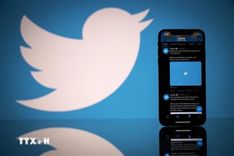 Biểu tượng mạng xã hội Twitter. (Ảnh: AFP/TTXVN) 